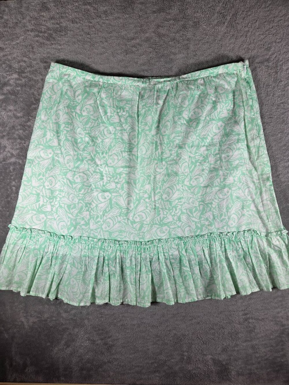 Vineyard Vines Green Ruffle Floral Skirt Size 16